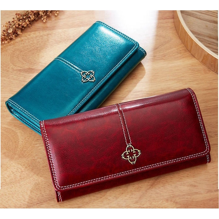 DOMPET PANJANG WANITA LIPAT KULIT FLORIDA IMPORT PREMIUM MURAH KARTU TIPIS PESTA KOREA BATAM BRANDED