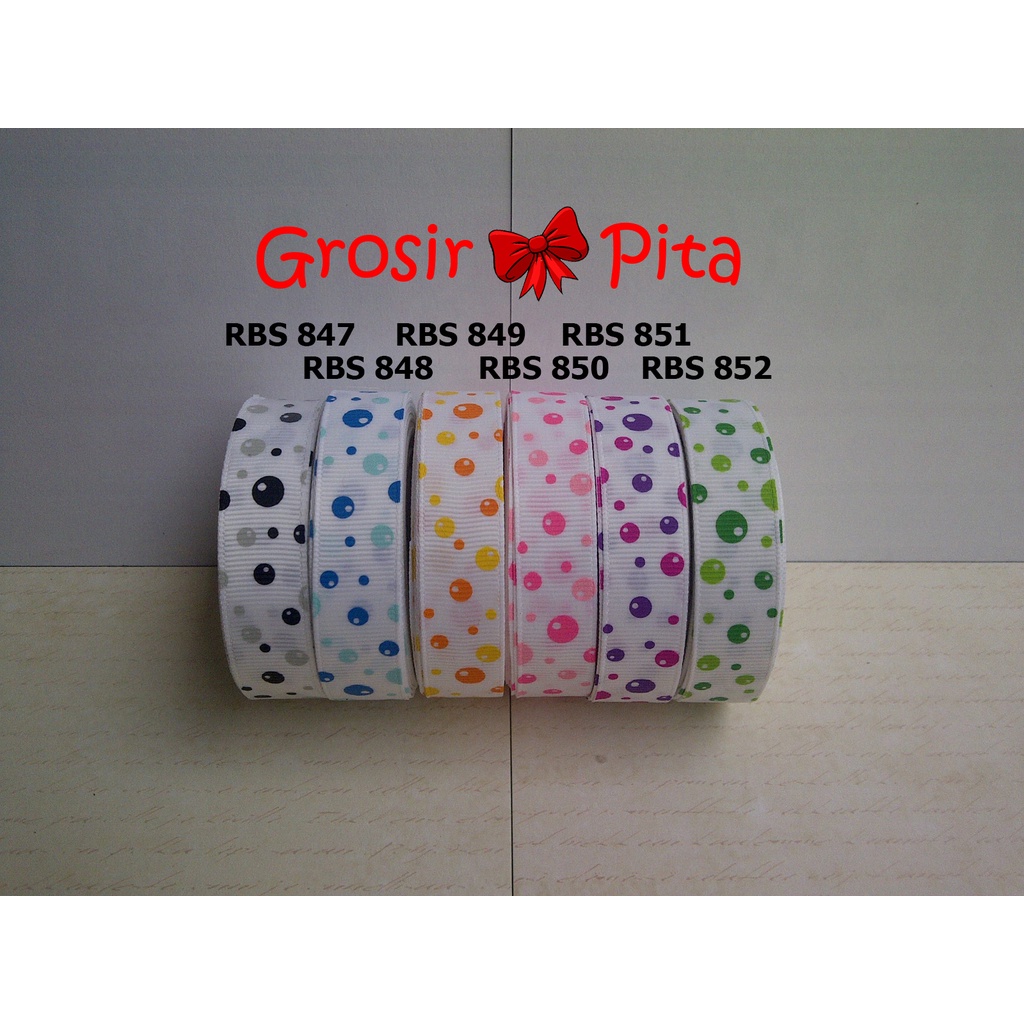 

(25 yard) Pita Grosgrain Motif RBS 847,848,849,850,851,852 | Toko Bahan Craft | Grosir Pita