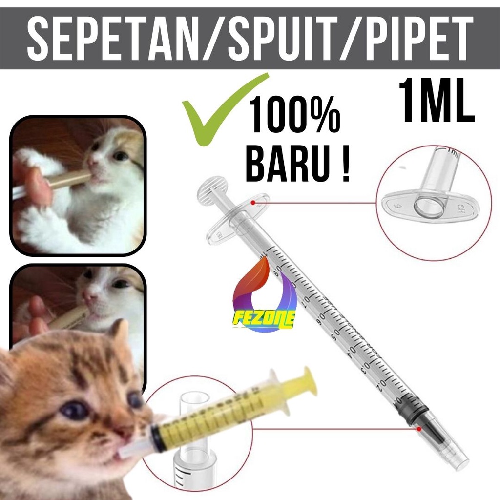 1ML Sepetan Syringe Spuit Kucing Anjing FEZONE