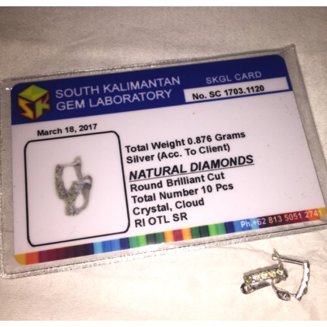 Anting Berlian Banjar Lengkap Gem Card, Handmade from Kalimantan