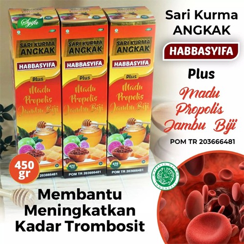 

Sari kurma angkak plus madu dan jambu biji syifa