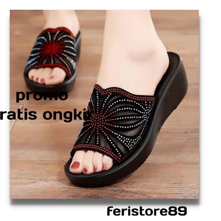 (RuW➤) Sendal wanita Wedges-sendal wedges-sandal wedges-fld sandal wanita andin /Spesial.bget
