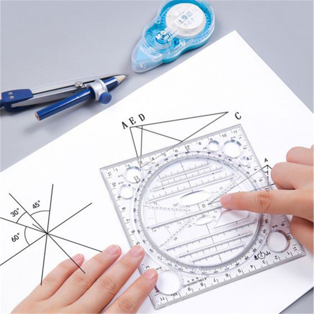 Set Penggaris Multifungsi Bisa Dilepas / Diputar Untuk Menggambar