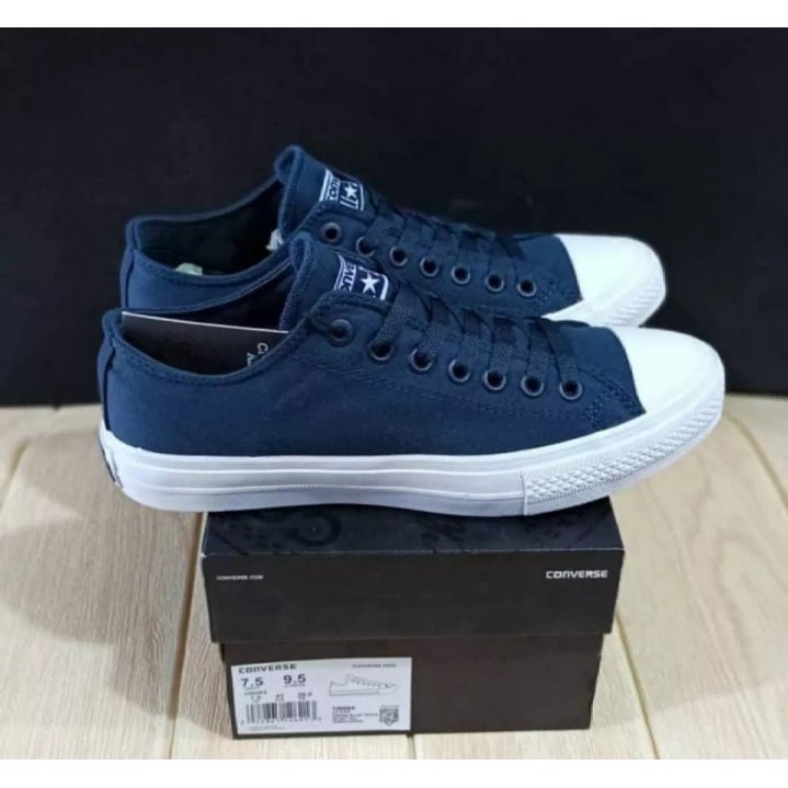 Sepatu Converse All Star Premium Pria Wanita Warna Navy Ct / Biru Dongker Pendek Low - SYAFID13