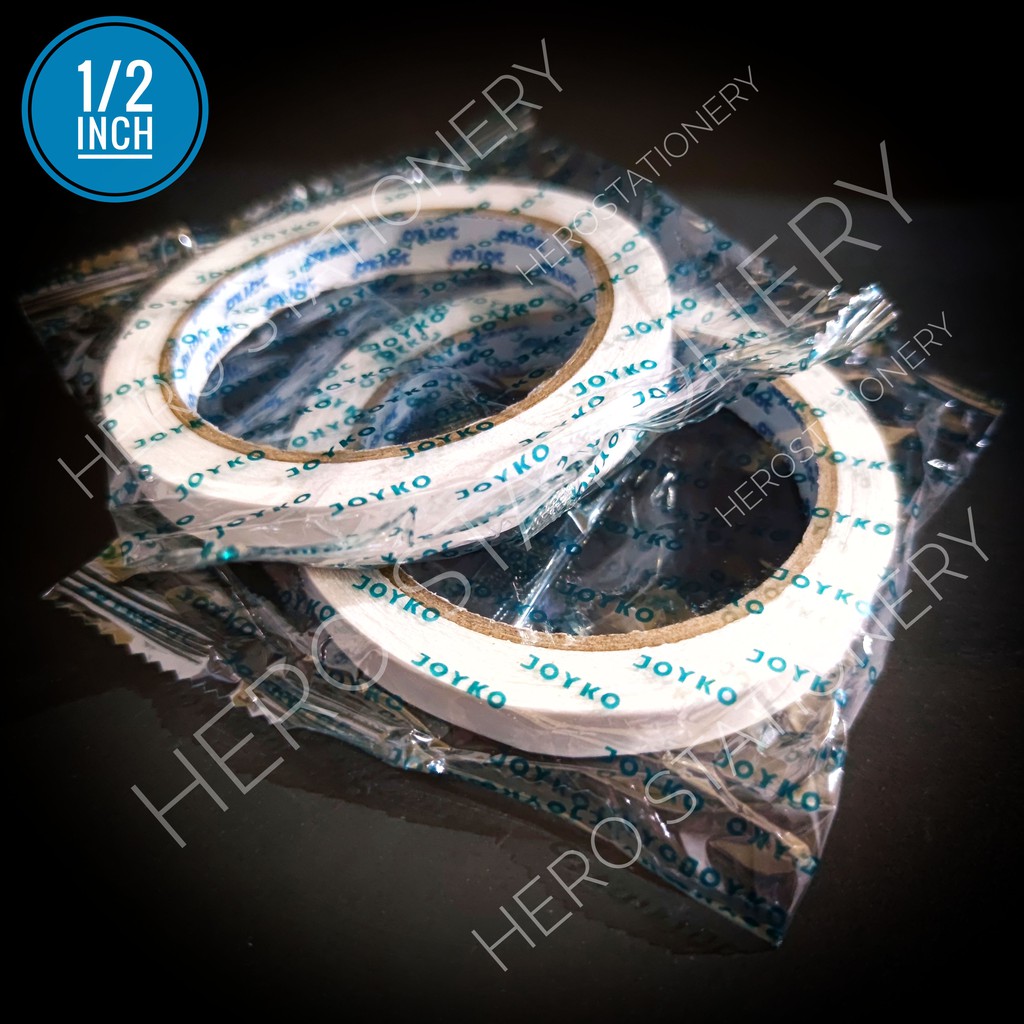 

Joyko double tape joyko 0.5 inch atau 1/2 inchi atau lebar 12 mm
