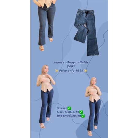 Jeans cutbray unfinish