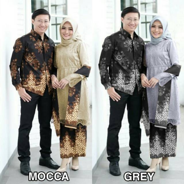 Set Kebaya Batik Sarimbit Set Kondangan Baju Pesta Batik Couple Set Batik Brokat Medi Murah Ori