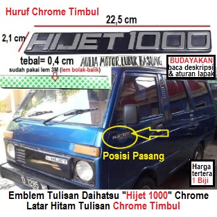 emblem tulisan logo samping daihatsu hijet1000 hijet 1000 chrome - 1 buah