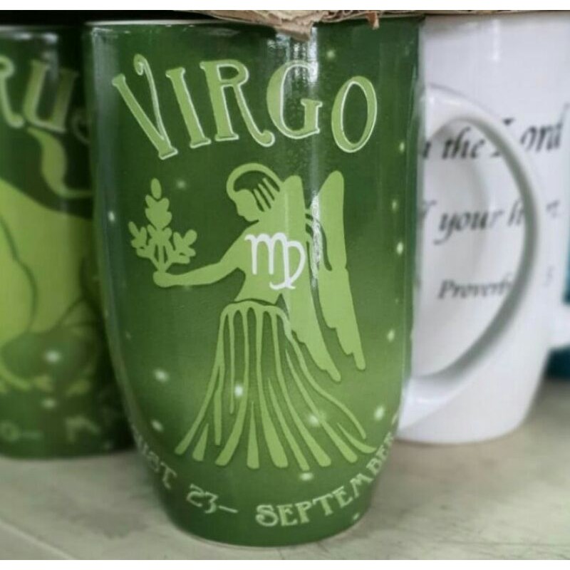 Mug Keramik Zodiak Taurus Libra Aries Virgo Leo 17cm