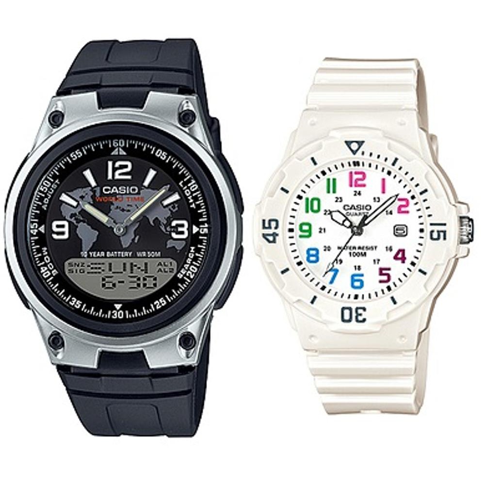 Jam Tangan Casio Original Couple Pria Wanita AW 80 1A2 LRW 200H 7B Harga Sepasang