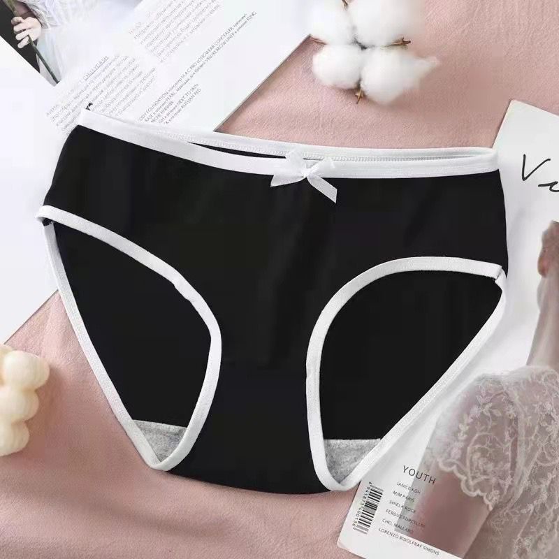 [ LINGERIE MASTER ] - (C-30) Celana Dalam Remaja Anti Nyeplak Fashion Es Sutra CD Wanita Pakaian Dalam Wanita-C-30 Hitam