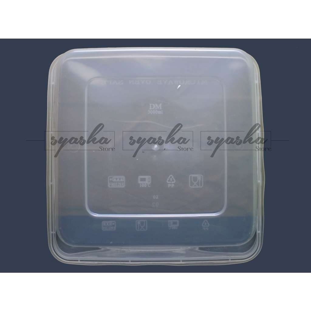 Kotak Makanan Plastik 3000ml Food Tray Salad Buah Makanan Thinwall Baskom Kotak Jajan