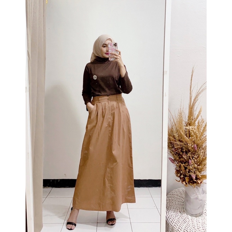 Basic cotton Skirt / rok panjang polos / rok span