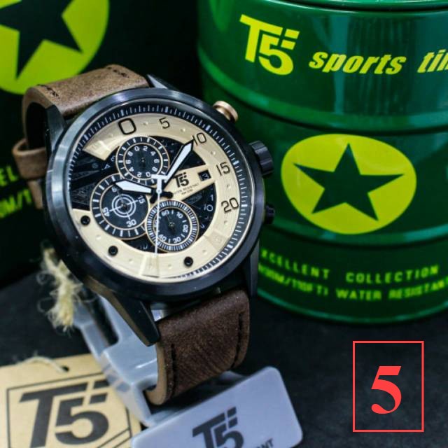 JamTangan Pria T5 H 3734 T5 H3734 chronograph ORIGINAL bergaransi free tin box