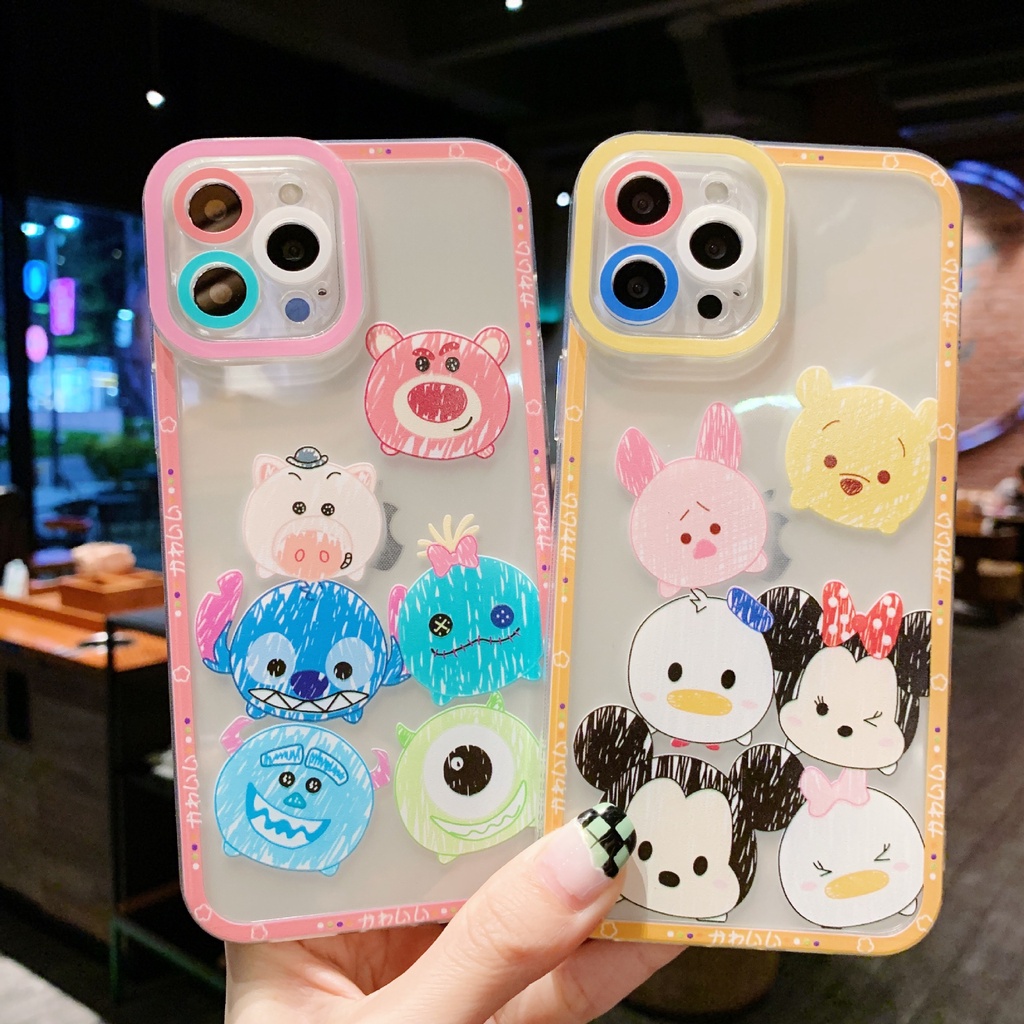 Softcase lens cover cartoons iPhone X XS XR XSMAX 11 12 13 Mini Pro Promax