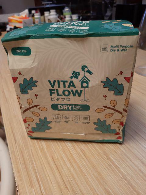 Vitaflow Dry Tissue Satine - Multipurpose Dry Tissue - Tissue Multifungsi Isi 200 Sheets