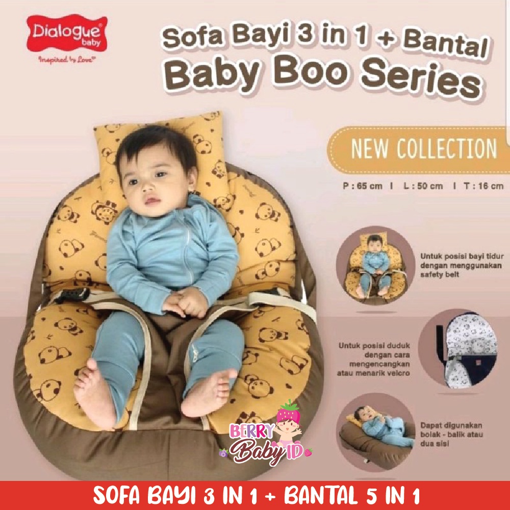 Dialogue Baby Sofa Bed 3in1 Tempat Duduk Kasur Bayi GRATIS Bantal Berry Mart