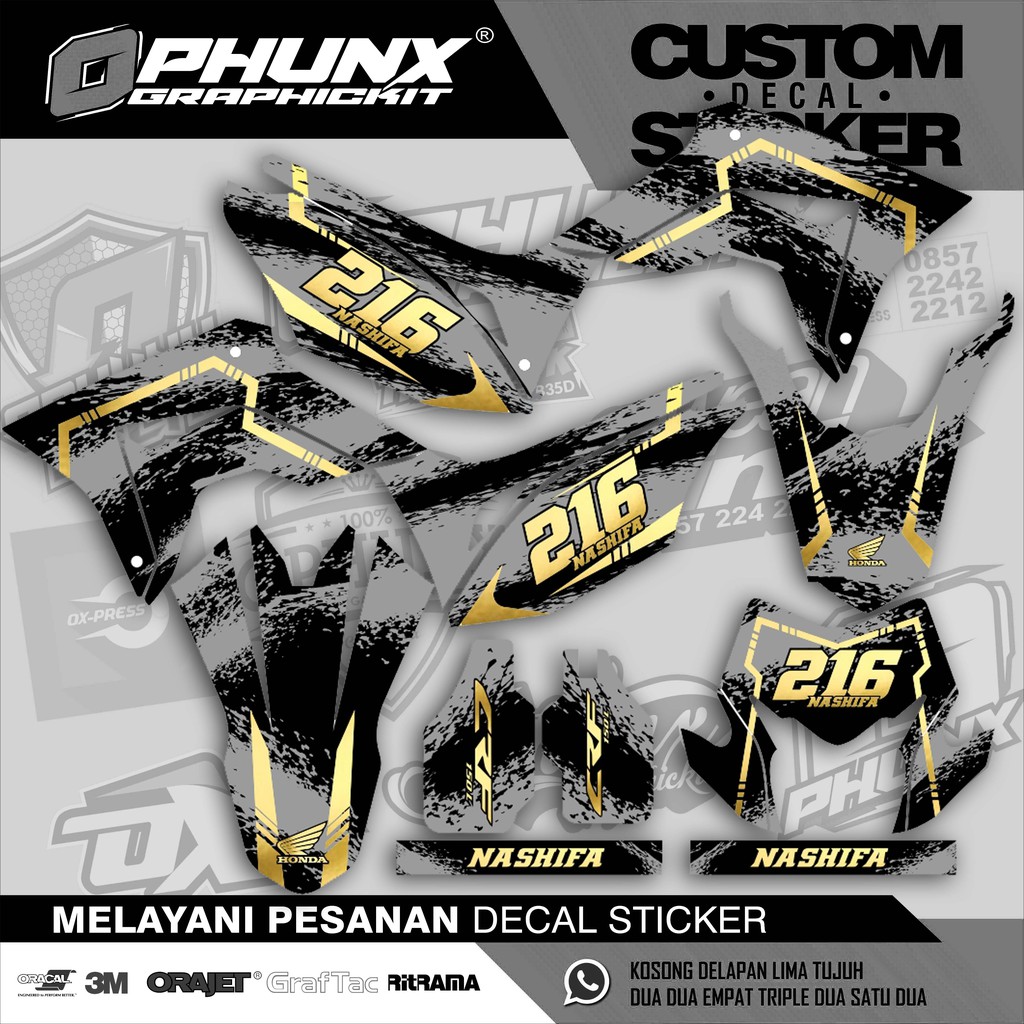 Decal CRF 150L Gold sticker warna Emas