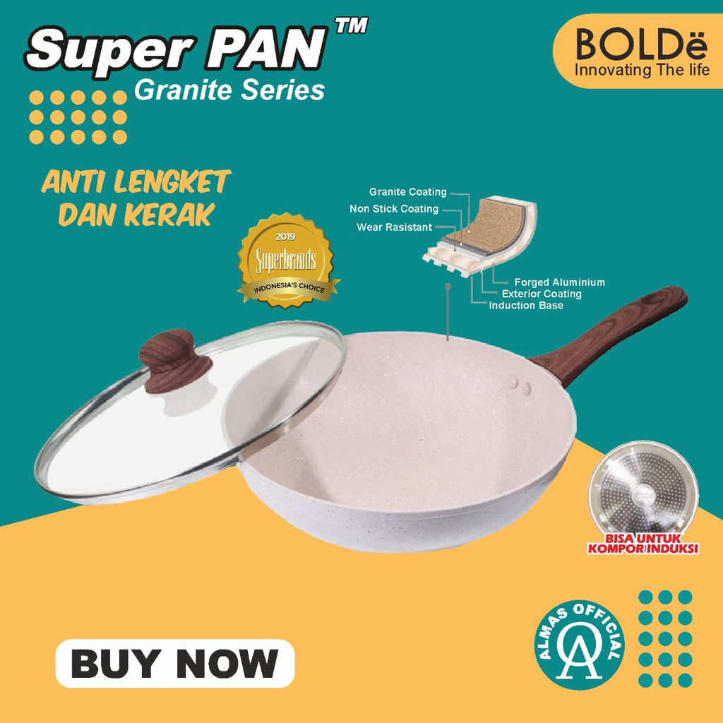 Super Pan Lid Panci Perlengkapan Rumah Wajan Peralatan Masak Bolde Super Pan Penggorengan Pan Wok Pa