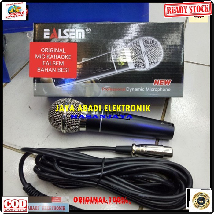 G132 MIC EALSEM KABEL DYNAMIC MIKROPHONE KABEL KARAOKE VOKAL PROFESIONAL PRO MUSIK AUDIO SISTEM SOUND SYSTEM PANGGUNG DJ STUDIO BISA DIPAKAI JENIS AUDIO SUARA BAGUS TANPA MENGGUNAKAN BATERAI TINGGAL COLOK LANGSUNG NYALA