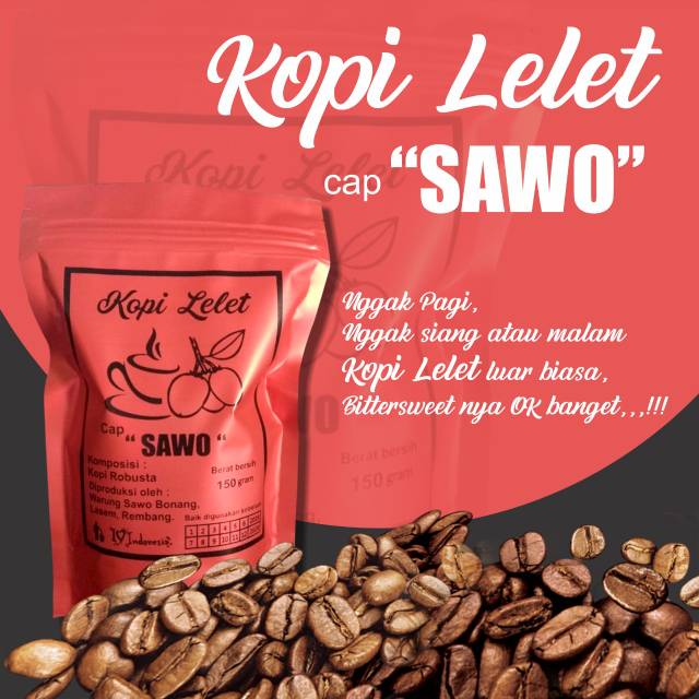 

Kopi lelet cap sawo khas lasem 150 grm