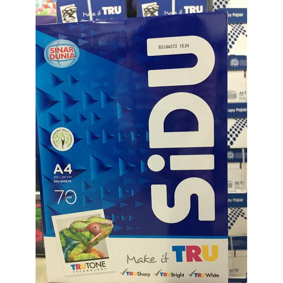 

KERTAS HVS SIDU A4 70 GMS KHUSUS GOJEG KODE 1190