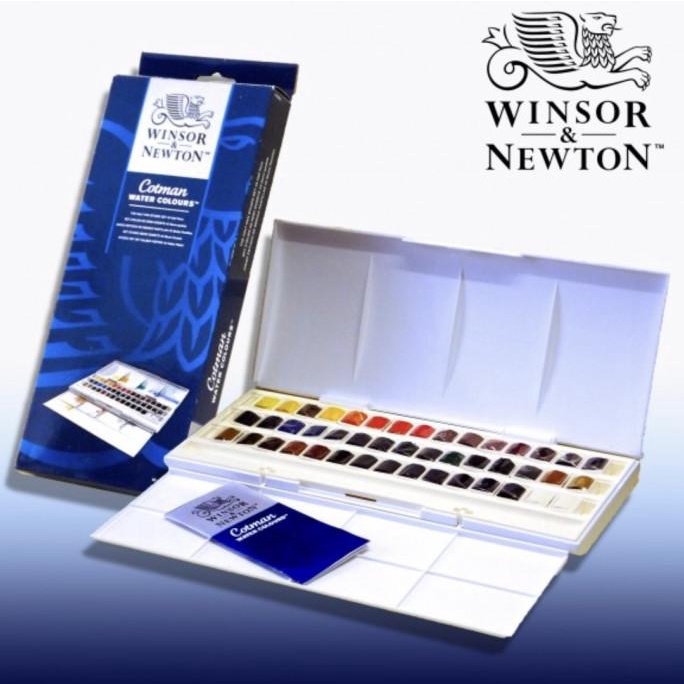 

Winsor & newton cotman watercolors studio set 45 half pans ---READY---