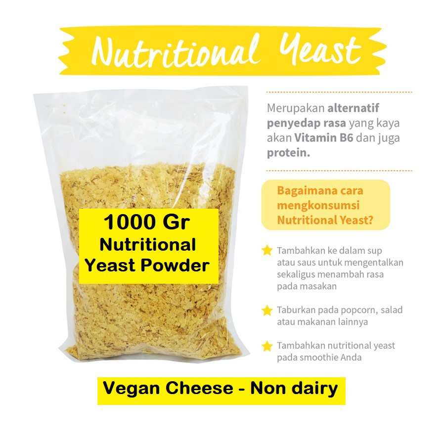 

1000 Gr - Nutritional Yeast Powder (Vegan Cheese) Non dairy