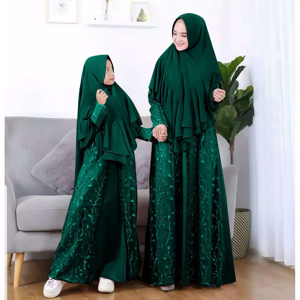 GAMIS IBU DAN ANAK SET BERGO NAURA BRUKAT TULANG PREMIUM