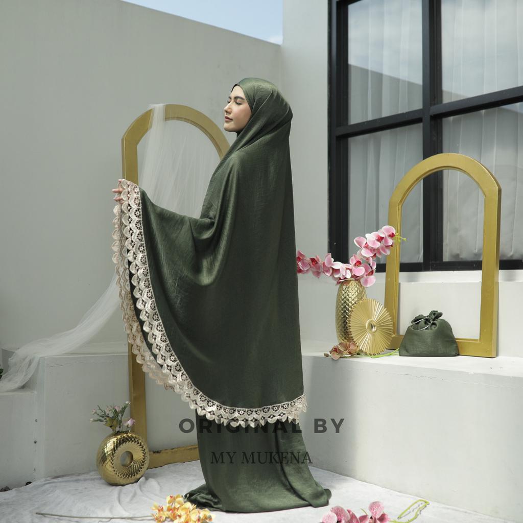 MUKENA SANTORINI 2IN1 RENDA PUTIH PREMIUM RENDA MEWAH