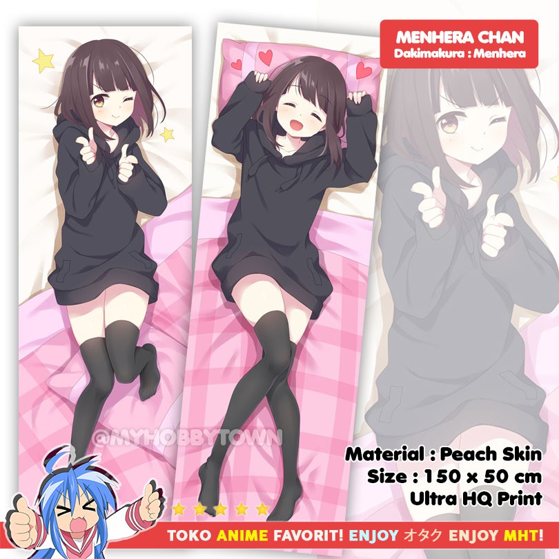 Sarung Bantal Anime Dakimakura LINE Sticker : Menhera-chan Shoot