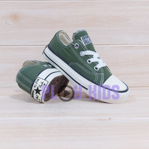 SEPATU ANAK LAKI LAKI | SEPATU ANAK PEREMPUAN | SEPATU SNEAKER ANAK CONV3RS3 4LL ST4R 70'S WARNA ARMY MODEL TINGGI DAN PENDEK SIZE 21-35 UMUR 12345678 TAHUN