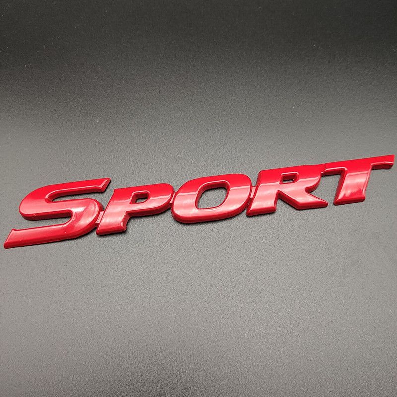 Merah Red Logo Emblem Sport Bahan Besi 3D Logam Tebal Untuk Tulisan Mobil Motor