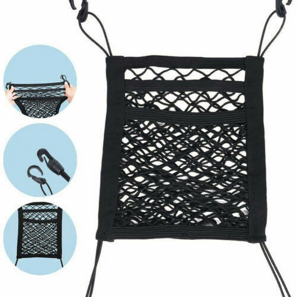 Elastic Storage Net Pocket Between Car Seats Back Security Divider Pet Barrier Organizer Luggage Holder Pocket