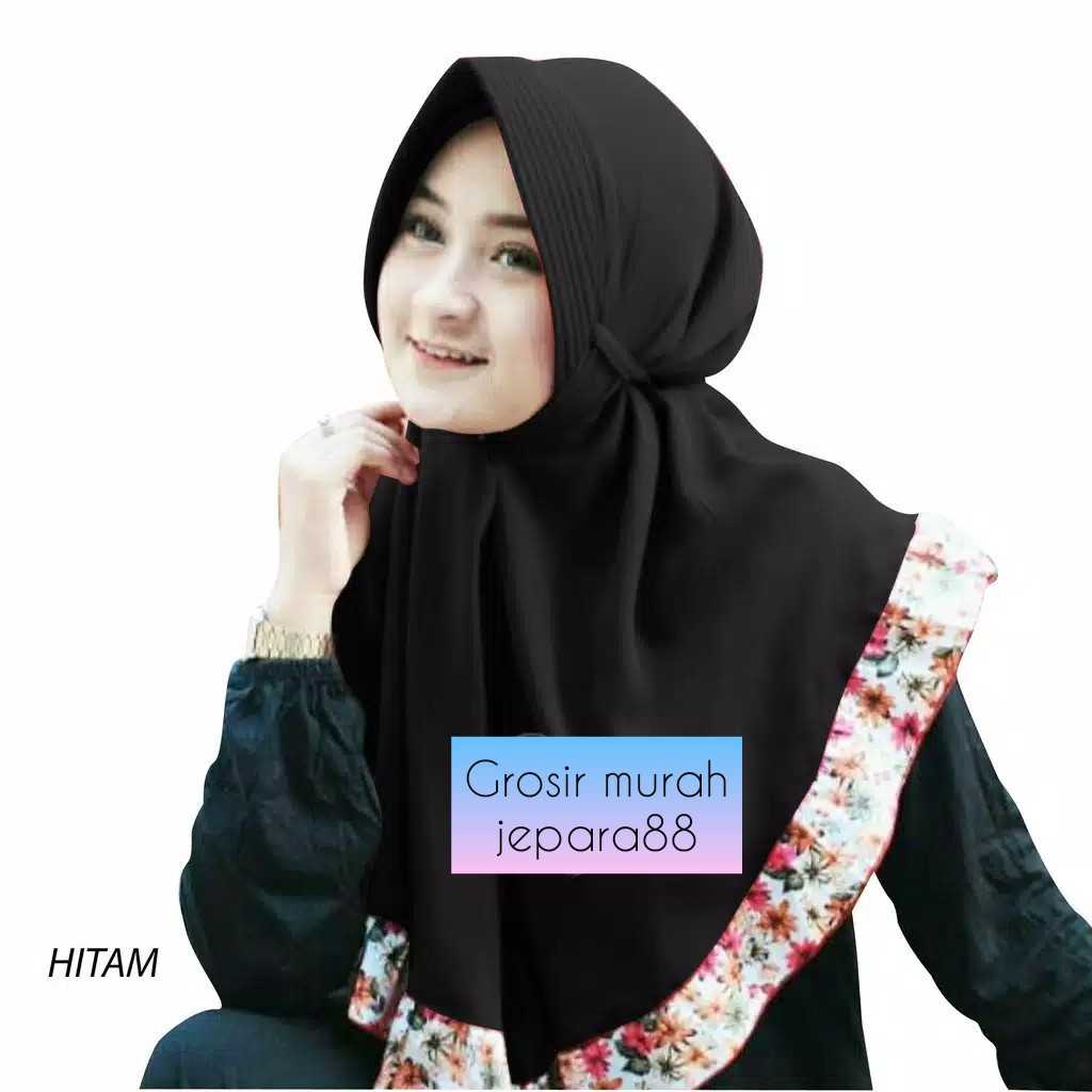 (1KG=10PCS) Khimar Rempel Bunga Tali / Bergo Hijab Jilbab Kerudung Segiempat Instan BEST SELLER