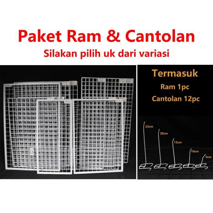 Ferna | Kawat Ram 95X65Cm - Rak Display Aksesoris Hp - Rak Gantung Putih