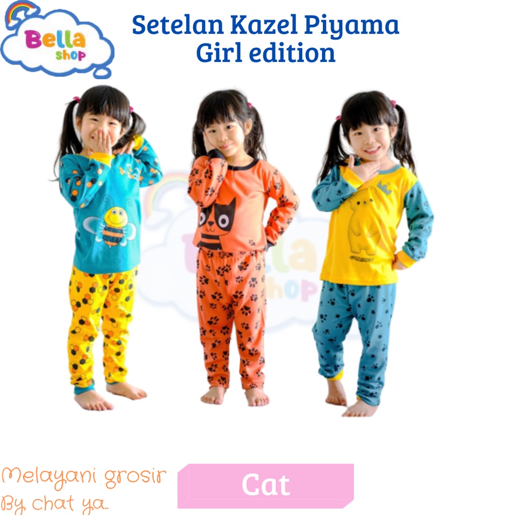 PROMO PIYAMA KAZEL PIYAMA KAZEL BAJU TIDUR SERI ANAK PEREMPUAN ANAK CEWEK - BELLA SHOP