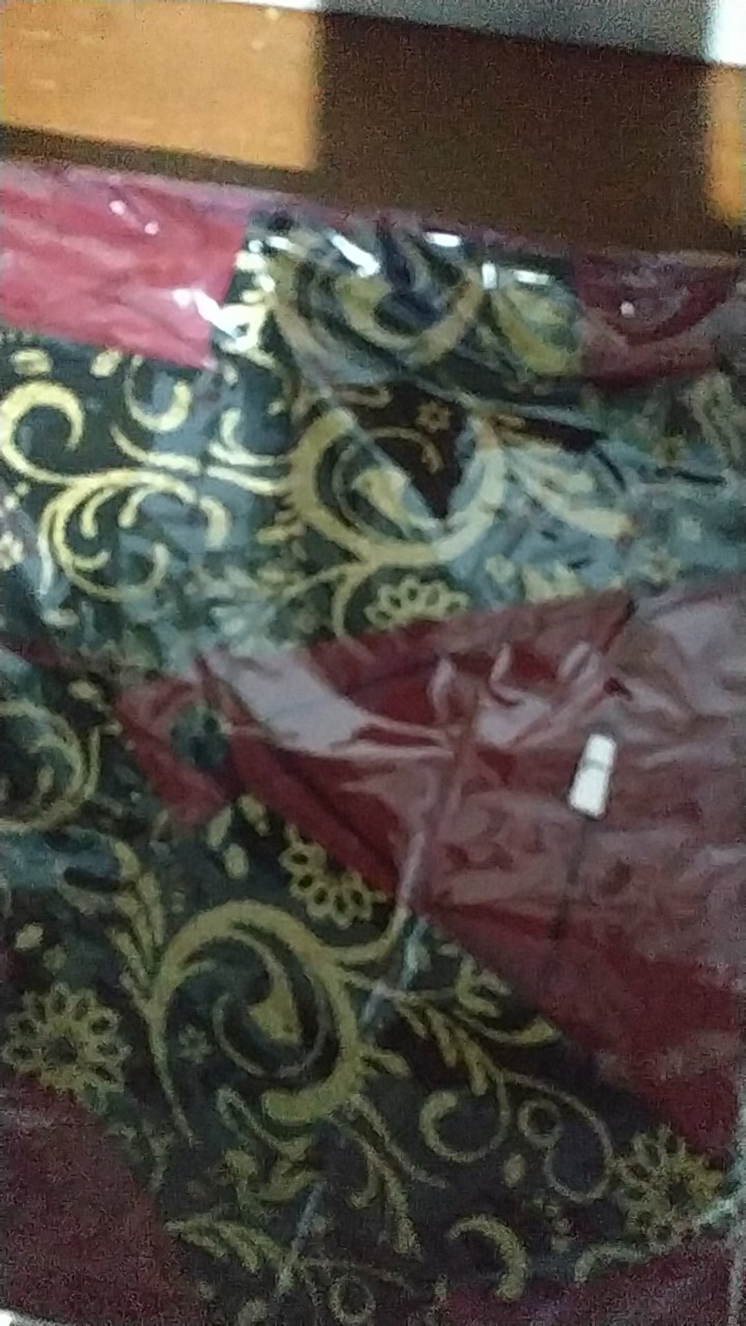 New Murah Batik Kemeja Hem Pria Motif Prada Kombinasi Merah Baju Kantor