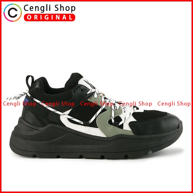 SEPATU SNEAKER PLAYBOY PRIA ORIGINAL CASUAL KETS BRANDED HITAM PL89