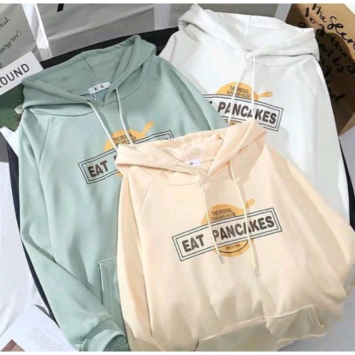 KRZ EAT PANCAKES SWEATER HOODIE WANITA / HOODIE WANITA / HOODIE KOREA / SWEATER KOREA / SWEATER MURA