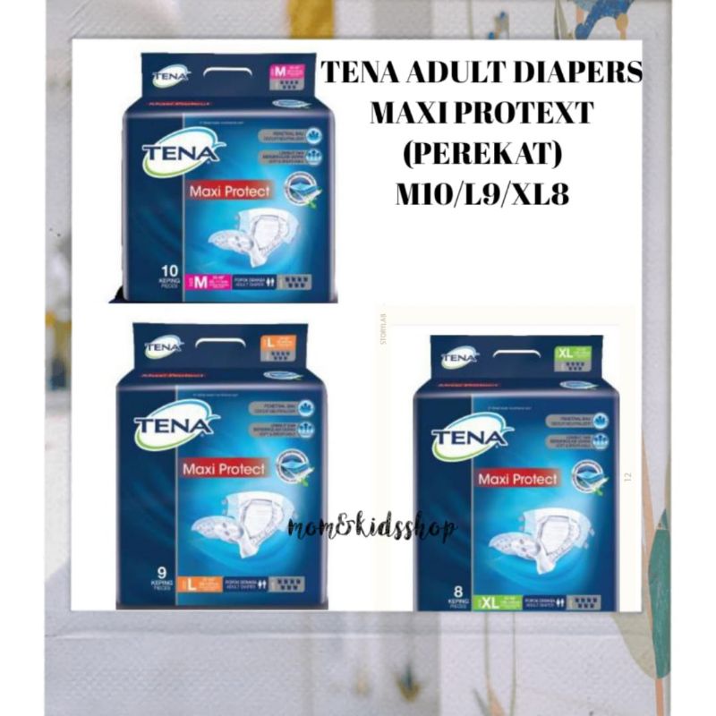 TERMURAH TENA ADULT DIAPERS MAXI PROTECT M10/L9/XL8