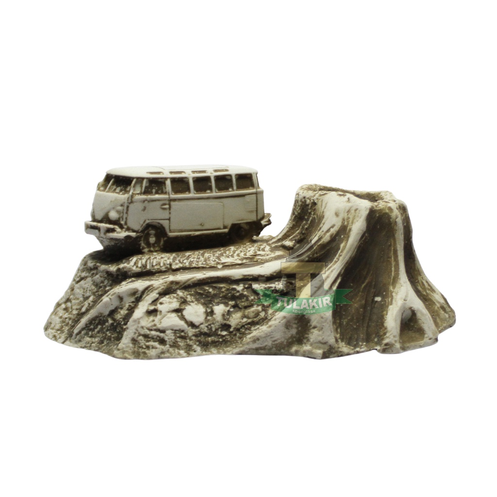 Miniatur VW Kombi Merapi Tulakir Fiberglass / Hiasan Aquarium Bonsai