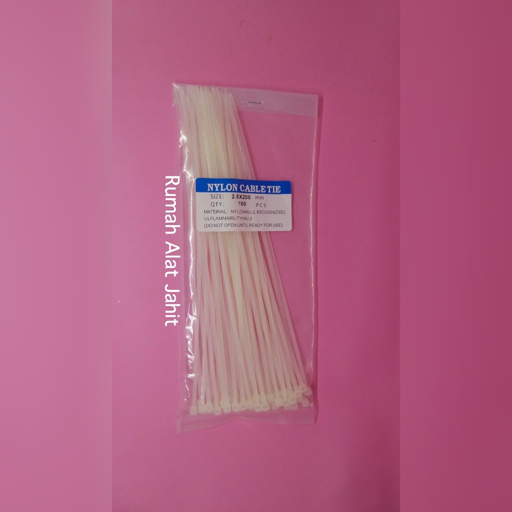 Nylon Kabel Tis / Cable tie / Pengikat Kabel Ukuran 2,5x200 mm