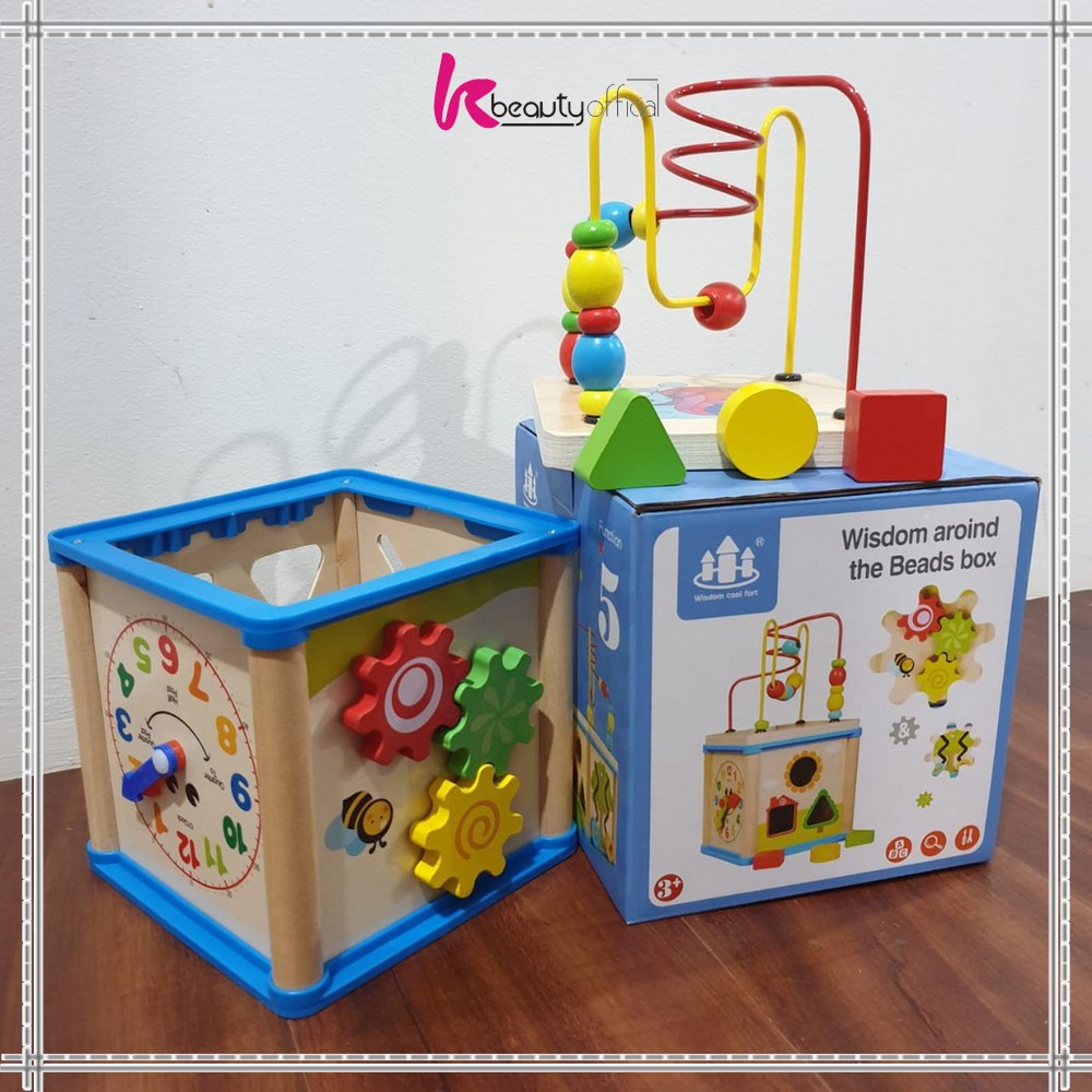 KB-M65 Mainan Edukasi Anak Puzzle Kayu Intelligence / Wisdom Box Busy Box Multifungsi Wooden Toys-3