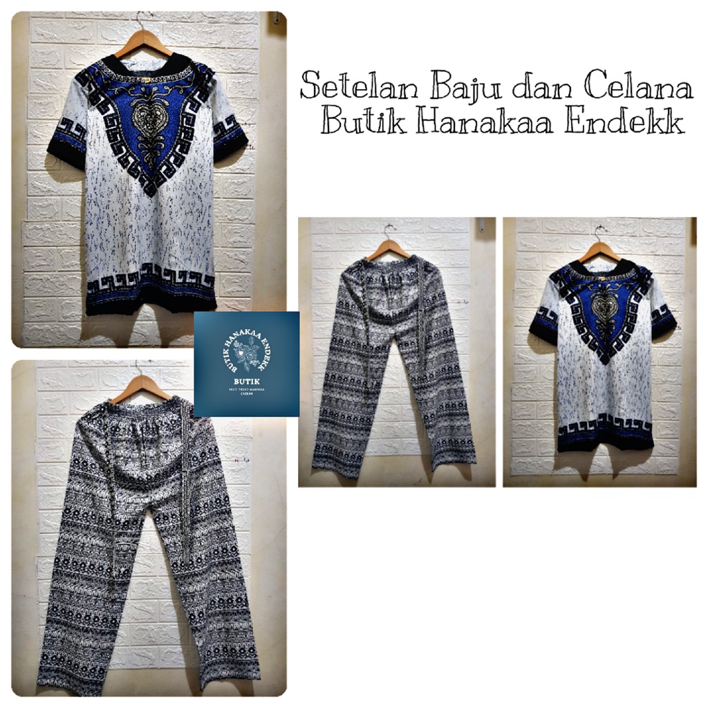 Set/Setelan Baju dan Celana Etnik Love Pria/Wanita (Unisex)