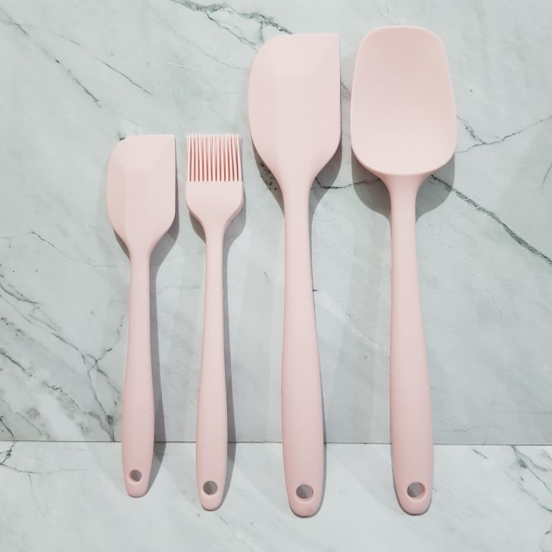 4 pc spatula set Masak cooking silicon tahan panas (kuas) lentur