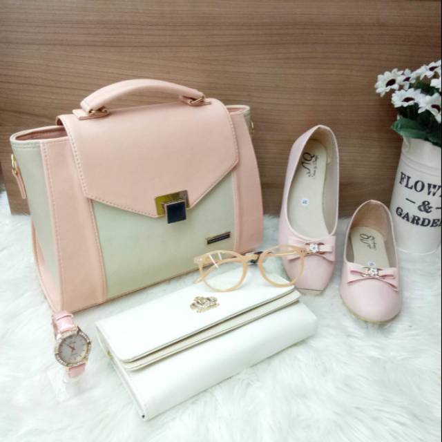 TAS PAKET 5IN1 FLATSHOES,TAS PAKETAN,TAS PAKETAN MURAH,TAS WANITA