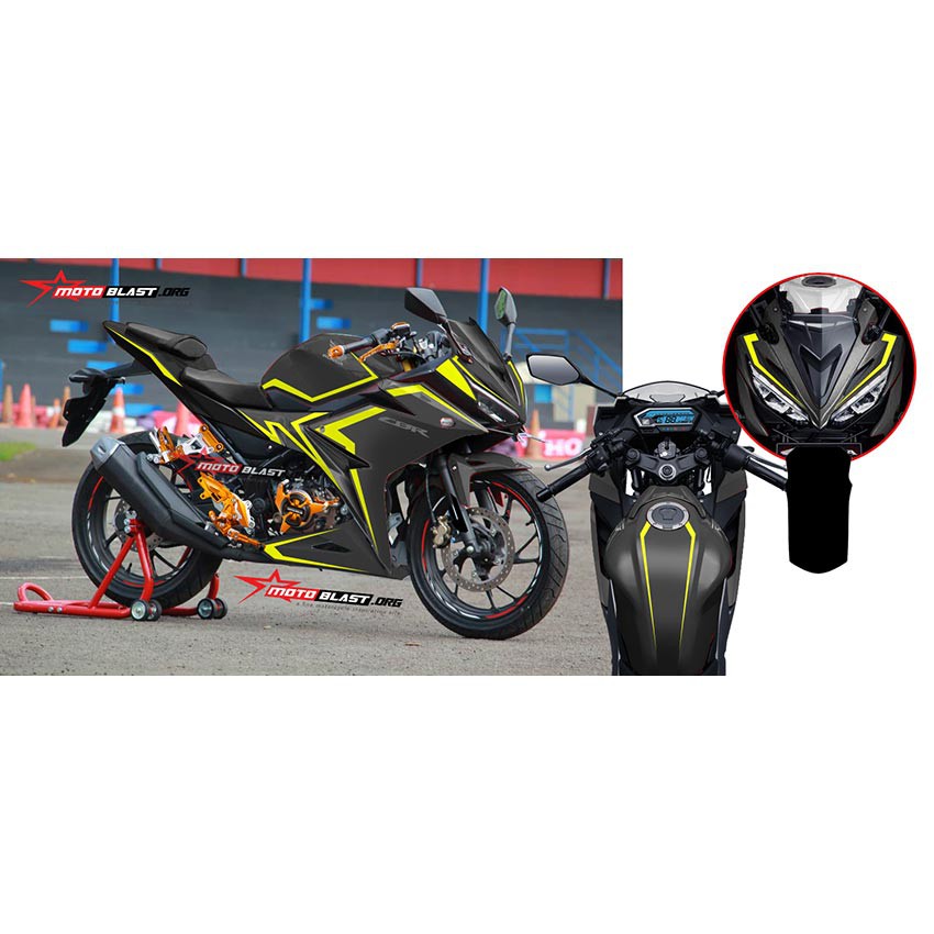 Decal Stiker New CBR150R BLACK YELLOW SIMPLE