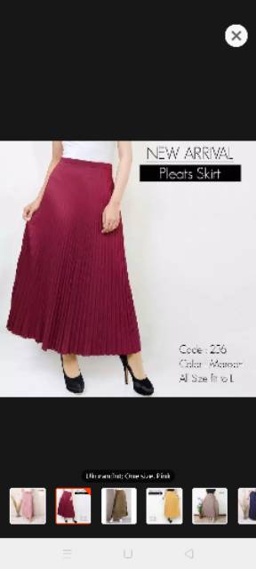 Rok Plisket Premium Bahan Hyget Super Premium