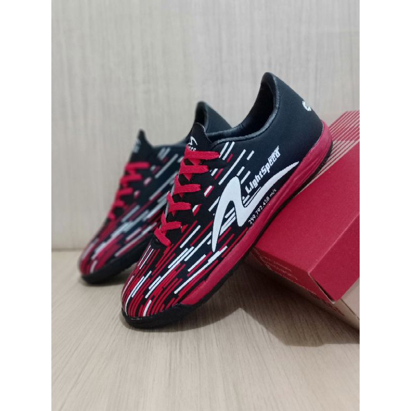 PROMO COD SEPATU  FUTSAL  SPECS  LIGHTSPEED BLACK RED WHITE 